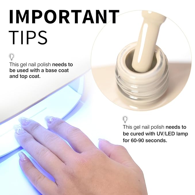 CANNI Nude Color Gel Polish, 1Pcs Albescent White Nude High Gloss Soak Off U V Gel Nail French Nail Manicure Salon DIY