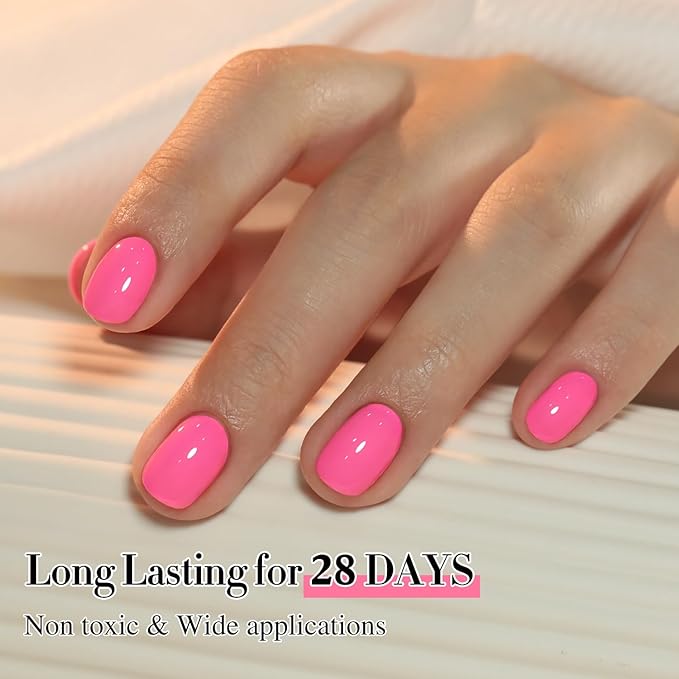 Double Rhythm 15ML Pink Gel Polish Pure Sheer Same Color Same Bottle Soak Off Gel Polish Nail Art Manicure Salon DIY at Home for Women (Pink Pale-A1040)