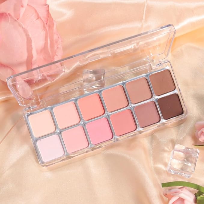 AMY'S DIARY 12 Color Light Pink Brown Eyeshadow Palette, Long-Lasting, and Highly Pigmented eye shadow. Elevate Your Eye Makeup– Unleash Your Unique Style (13#)