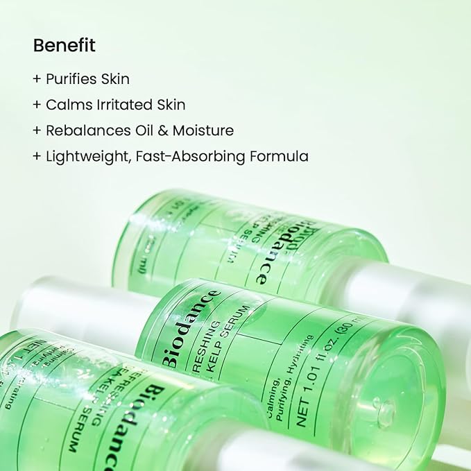 BIODANCE Refreshing Sea Kelp Serum, Oil & Sebum Control, Calming Serum for Oily & Combination Skin, Korean Skincare, Stocking Stuffers for Teen Girls | 1.01 fl.oz x 1 ea