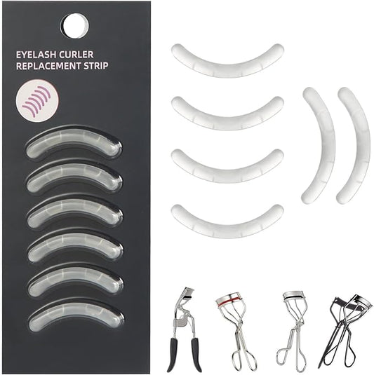 Soft Silicone Rubber Eyelash Curler Refills Compatible with Shiseido, Tweezerman, Revlon, Shu Uemura, Surratt, e.l.f Eyelash Curler for Travel Portable Carry,Cosmetic Accessory,6PCS (Transparent)