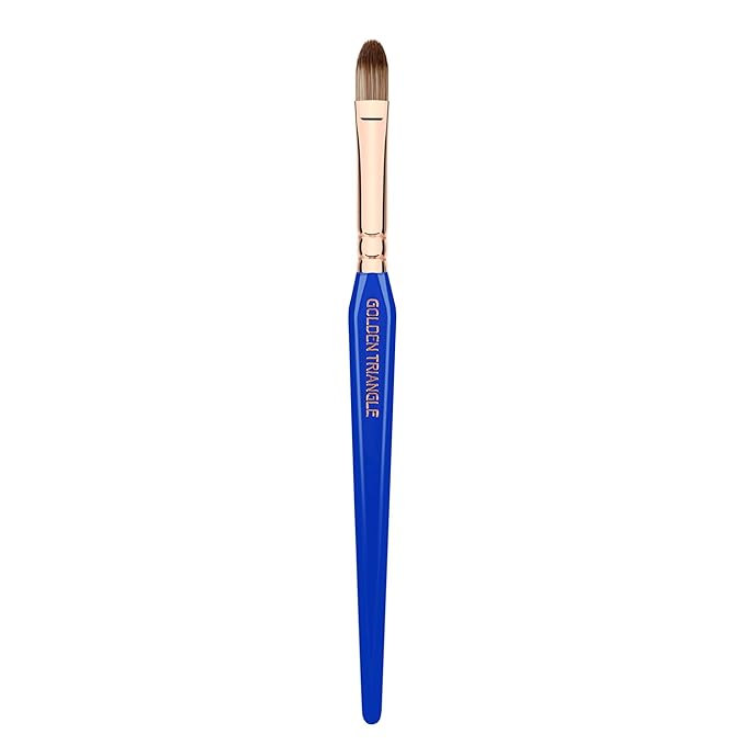 Bdellium Tools Professional Makeup Brush - Golden Triangle 934 Precision Concealer - With All Vegan and Soft Synthetic Fibers, For Concealing (Blue, 1pc)