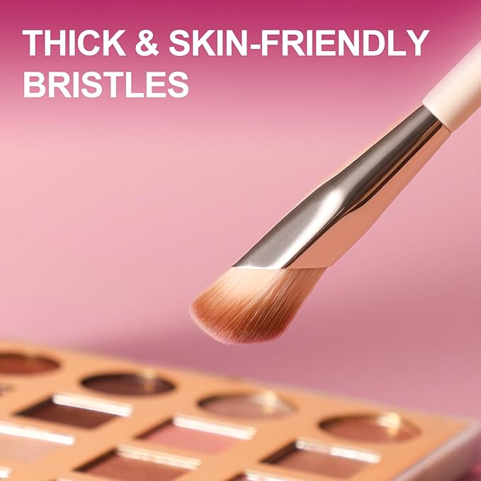 Angled Concealer Brush Under Eye, Medium Nose Contour Brush Foundation Hightlighting Eyeshadow Makeup Brushes with Dense Synthetic Bristles for Cover Dark Circles, Blending, Liquid, Cream, Bronzer
