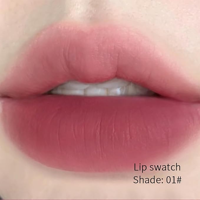 ALOBON Cream Lip Gloss Lipstick, Long-Lasting Color Development Cranberry Red Anti-Smudge Matte Lipstick (01 Pure desire for cold color)