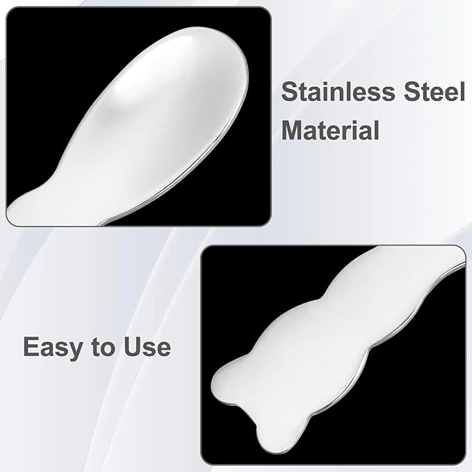 3pcs Mini Metal Makeup Spatula, Reusable Cosmetic Cream Spatulas Spoon, Skincare Scoop Applicator Facial Massage Beauty Tools for Mixing and Sampling Face Eye Cream- Silver