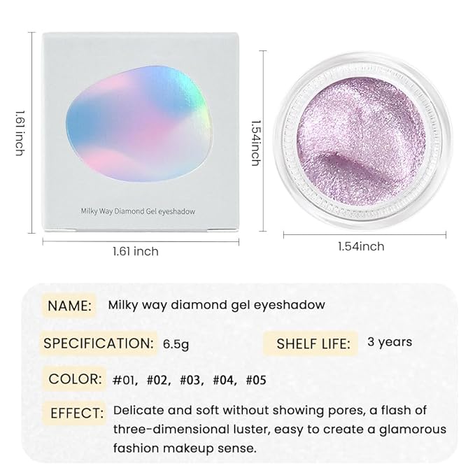 Monochrome Glitter Eyeshadow Palette,Single Light Purple Shimmer Eyeshadow,Long-Lasting Sheer Eye Makeup With A Sparkle Finish,Smooth Formula,Vegan & Cruelty-Free