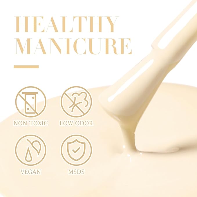 Double Rhythm 15ML Gel Nail Polish Pure Sheer Same Color Same Bottle Soak Off Gel Polish Art Manicure Salon DIY at Home for Women (Cream Beige-A1392)