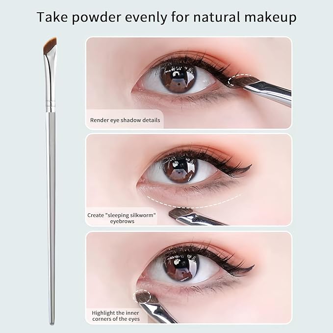 Nose Contour Brush Eyeliner Brush Set 5PCS, Fine Angled Eyeliner Brush Concealer Brush, Ultra Thin Slanted Flat Eyeliner Makeup Brushes, Contour Brushes for Blending Liquid Cream Powder Cosmetics