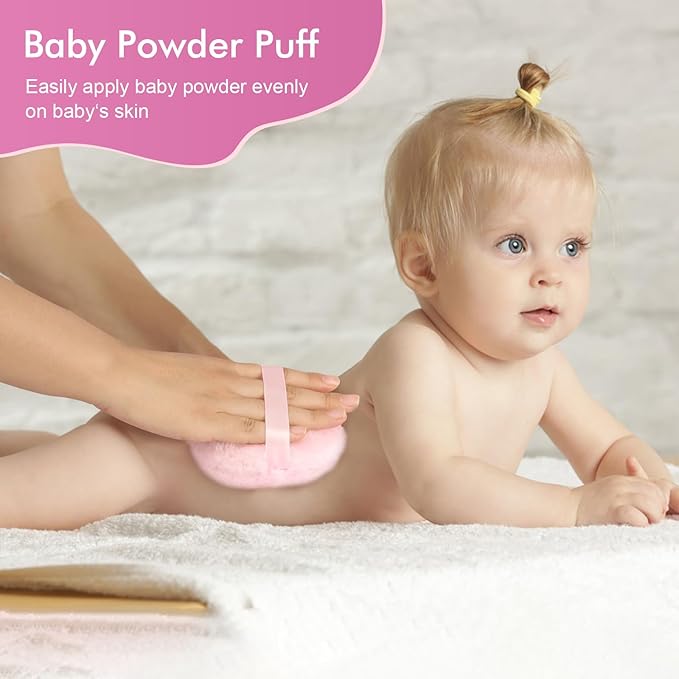WSYUB Powder Puff,4.33 Inch Body Powder Puff and Container, Powder Puffs for Body Powder,Soft Powders Puffs