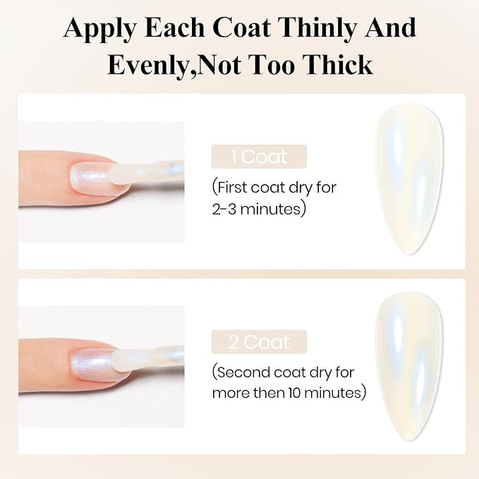 Nail Polish Quick Dry, Mermaid Shimmer Nail Lacquer Pearl White, Blue Aurora Effect, Air Dry Fast Fingernail And Toenail Polish Nail Pigment Natural Color Nail Concealer Polish, 12ML