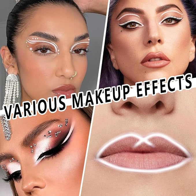 evpct White Eyeliner Pencils for Eyes, Bright White Nude Under Eye Liner Pencil Makeup Waterproof Smudge Proof, Colored Gel Waterline Eyeliner Liquid, Face Eye Paint Stick Lipstick Halloween Makeup 01