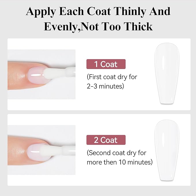 Nail Polish Milky White, Air Quick Dry Nail Lacquer Sheer Color, Regular Fast Drying Fingernail Polish Bulk Non Gel Long-Lasting DIY Salon Gift For Women
