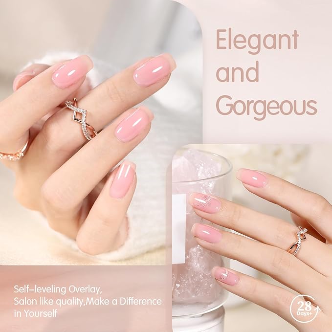 Nude Pink Gel Nail Polish Set- 6 Colors Sheer Milky White Jelly Gel Polish All Seasons Skin Tones Neutral Gel Polish Kit, Soak Off LED Gel Nail Kit Manicure DIY Home