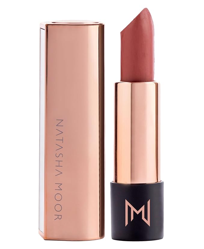 NATASHA MOOR Silk Suede Lipstick: Long-Lasting, Hydrating Semi-Matte Finish - Creamy, Cruelty-Free Formula - Silky Smooth and Highly Pigmented - Mirror for On-the-Go Glamour - LEGACY