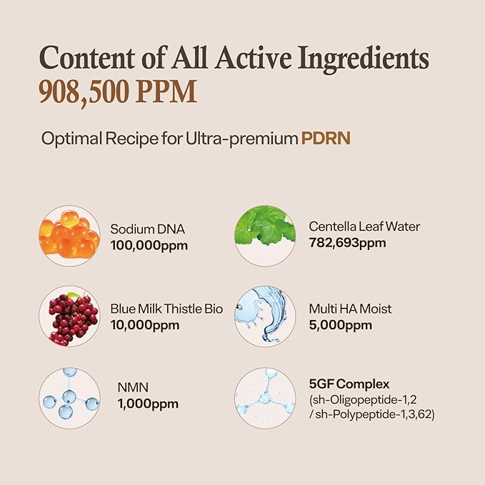 HEVEBLUE Salmon Caring Centella New Pair PDRN Booster 100,000 Shot Essence (2ea) - Salmon PDRN, Restore and Rejuvenate, Refine Skin Texture, Low Irritation, Korean Skincare, K-Beauty