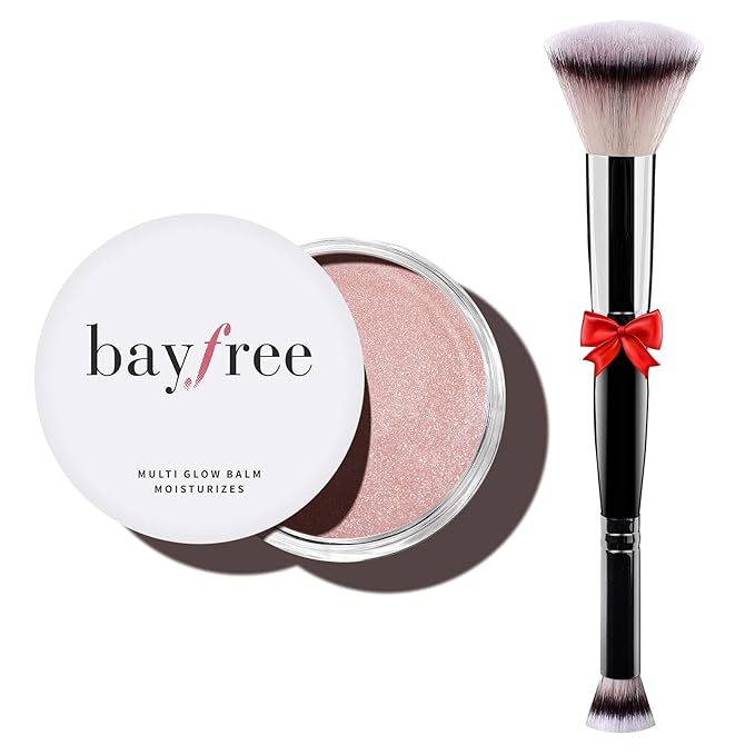 bayfree Multi Glow Balm Set, Cream Blush with Double-ended Brush, Radiant Finish, Hydrating, Creamy, Radiant Finish, Lightweight & Blendable Color, Face Balm