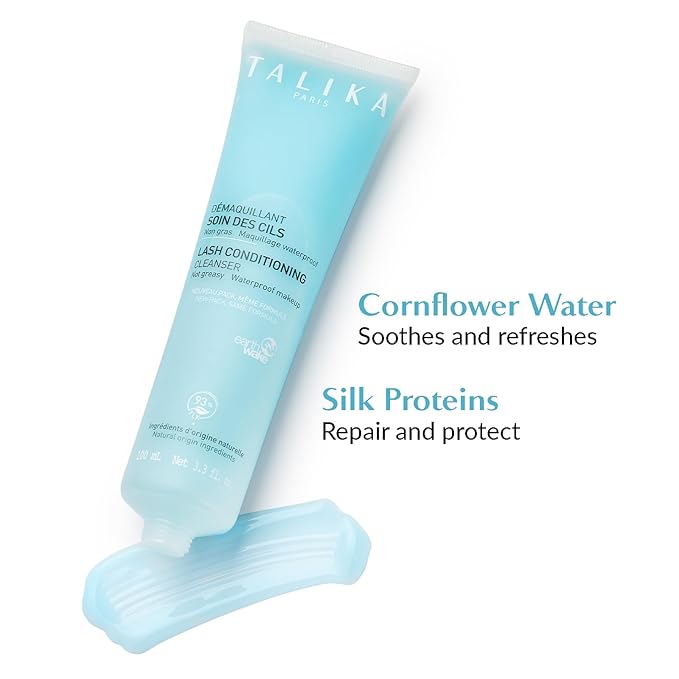 Talika Lash Conditioning Cleanser - Eye Makeup Remover, Leave-in Make Up Remover for Sensitive Eyes and Fragile Eye Lashes - Oil Free Gel - For Waterproof Makeup - 3.3 fl oz