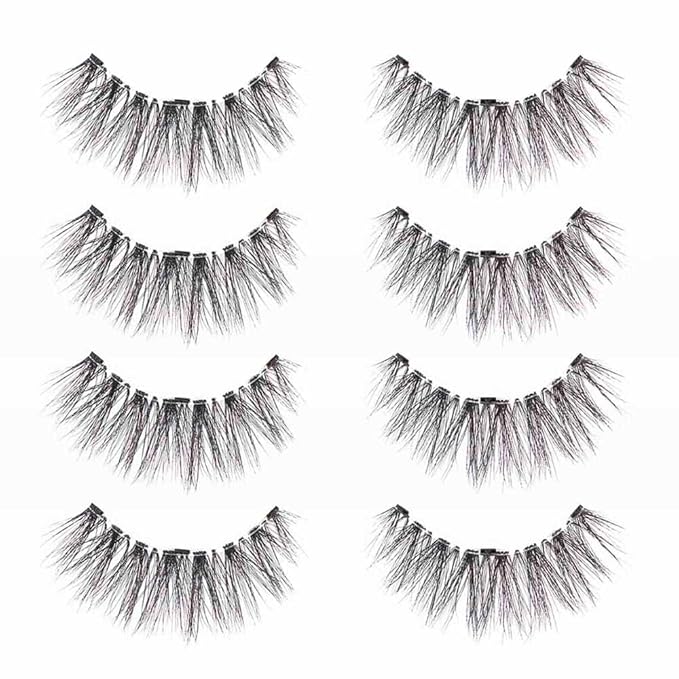 Ardell 3D Faux Mink Lashes 858 - Lightweight False Eyelashes with Invisiband, Reusable Strip Lashes, 4 Pairs