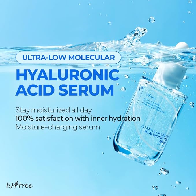 ISNTREE Ultra-Low Molecular Hyaluronic Acid Serum 1.69 fl.oz | Vegan Korean Skincare | 14-Complex Hyaluronic Acid | Deep Hydration | Lightweight & Fast-Absorbing