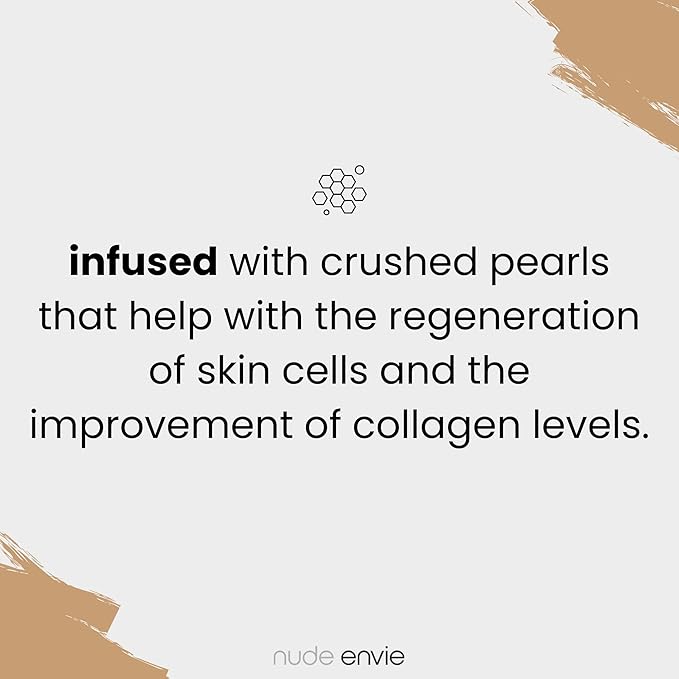 Nude Envie - Powder Highlighter - Velvety Texture & Easy Application - Smooth, Buildable, Shimmer Finish - Infused With Crushed Pearls - Mirror Compact - Vegan, Paraben-Free & Cruelty-Free - Goddess