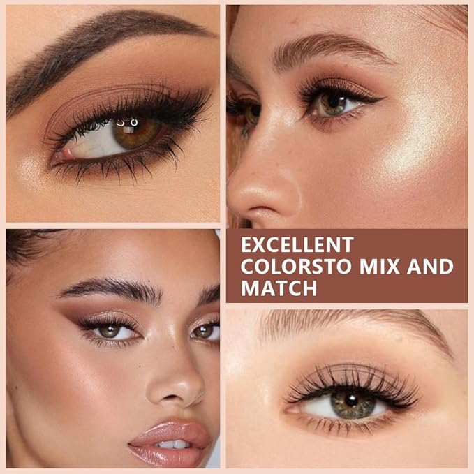 AMY'S DIARY 16 Colors Nude Brown Eyeshadow Palette – Matte & Shimmer Finishes – Warm Caramel, Mocha, Champagne & Taupe Tones eye shadow – Highly Pigmented Neutral Eye Makeup Palette for woman