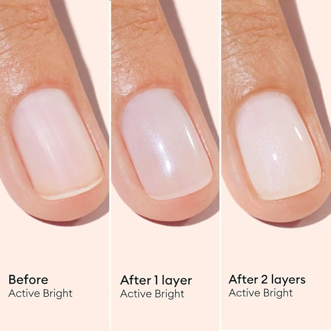 Manucurist Active Bright All in One Nail Perfector: Brightening Treatment Polish & Care - No Lamp - Vegan & Made in France - White Nail Polish - Nail Whitener & Brightener - Nail Strengthener