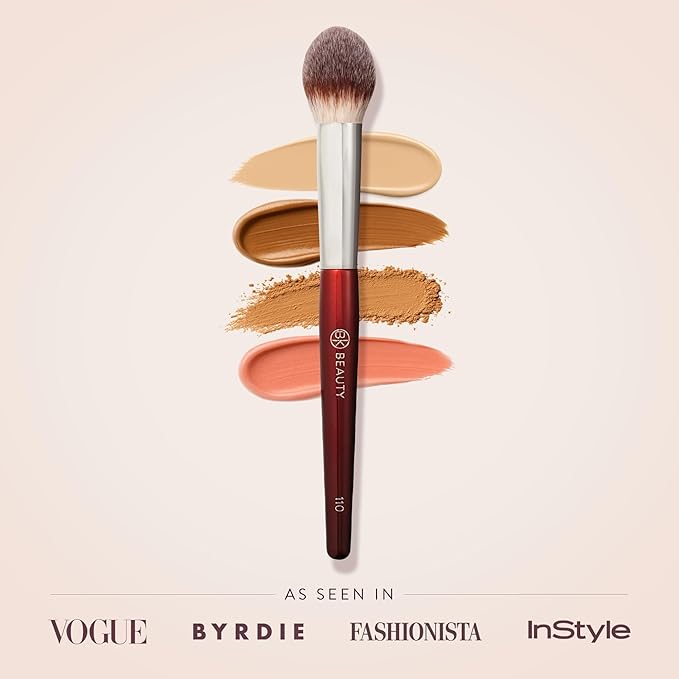BK BEAUTY 110 LARGE CONCEALER BRUSH – Dense Tapered Under-Eye Concealer Brush for Quick Blending, Full Coverage Finish, No Product Absorption