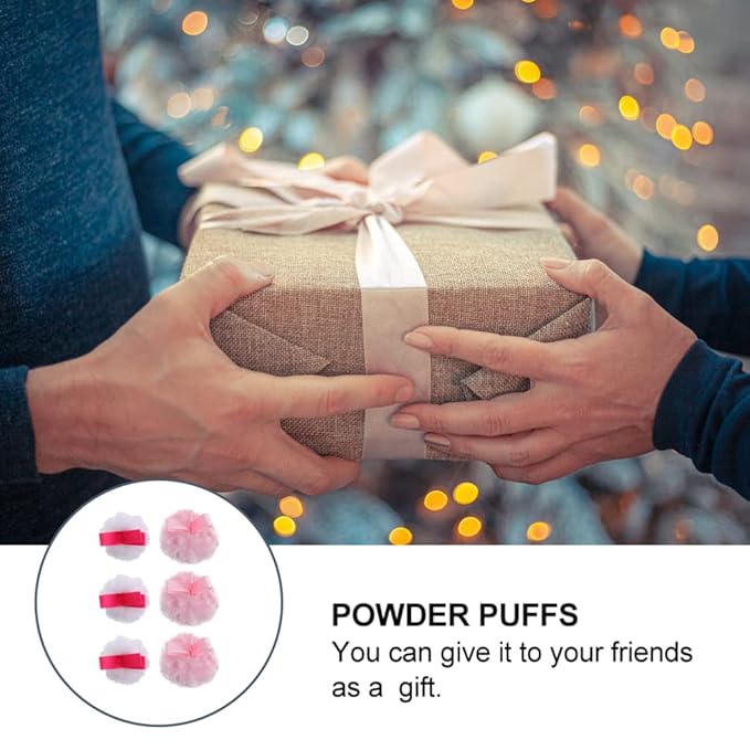 Round Makeup Powder Foundation Puffs: Fluffy Cosmetic Loose Powder Pad Women Girl Beauty Powder Puffs Makeup Tools 6pcs