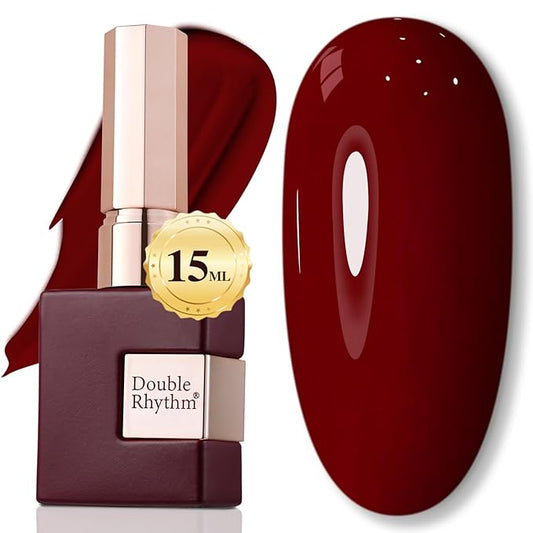 Double Rhythm 15ML Gel Nail Polish Pure Sheer Same Color Same Bottle Soak Off Gel Polish Art Manicure Salon DIY at Home for Women (Burgundy-A1129)