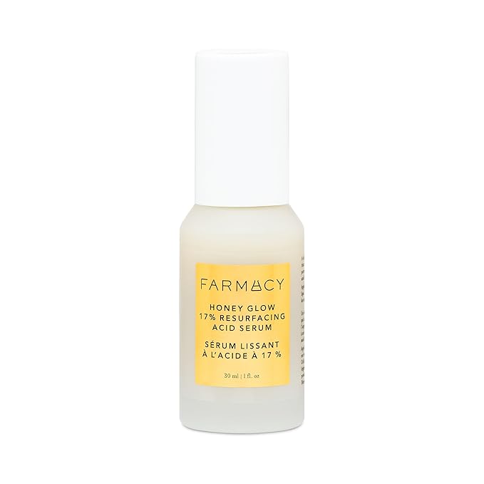 Farmacy Face Exfoliator Serum - Honey Glow 17% AHA + BHA Liquid Exfoliant & Salicylic Acid Serum - Resurfacing Skin Care for Reduced Pores + Texture - Hydrates Skin for an Overall Glow (30ml)