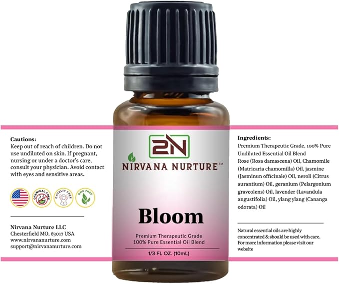 Bloom Blend 100% Pure Natural Premium Grade, Undiluted, Happiness, Mood Booster, Aromatherapy, Calm, Relax