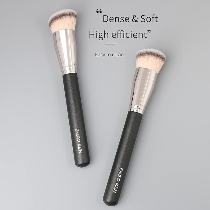 Cream Contour Brush for Cream Makeup, Angled Foundation Brush for Liquid Makeup, Liquid Foundation Brush, Foundation Makeup Brushes - Black, 170B