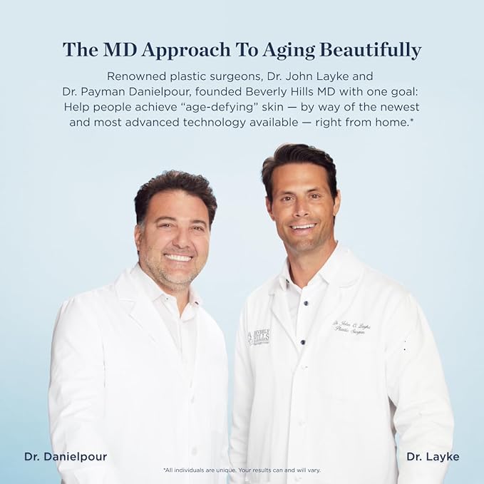 Beverly Hills MD Plump + Glow Vitamin C Serum for Aging Skin- Plumping Anti Wrinkle Lines Formula - Smooth, Firm, Brighten Skin w/Kakadu Plum, Niacinamide, Pomegranate Oil, Red Algae Extracts