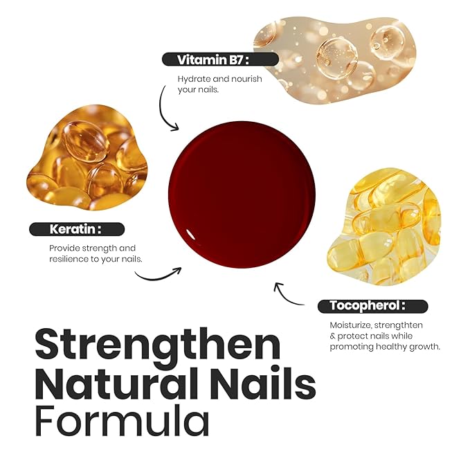 Beetles Fall Nail Polish Set P180, 6 Color Red Yellow Green Quick Air Dry Nail Polish, Natural Nail Lacquer Manicure DIY Nail Art Salon Christmas Gift For Women