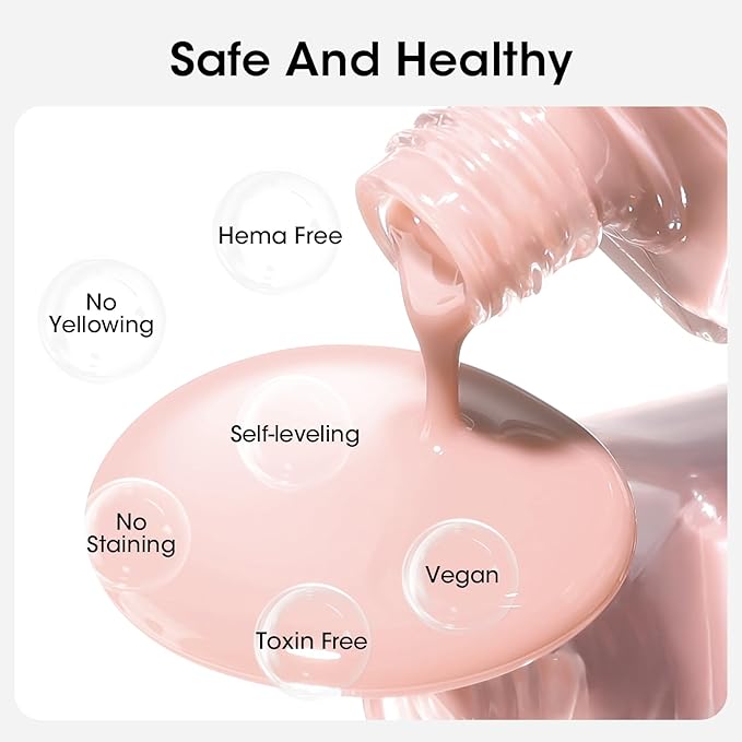 GELLEN 4-In-1 Nude Illuminating Nail Concealer Base Coat Polish Neutral Earth Tones, Sheer Nail Strengthener Ridge Filler for Nails, Smoothes Strengthens Nails, Quick Dry, Hema Free, Non-toxic, Vegan