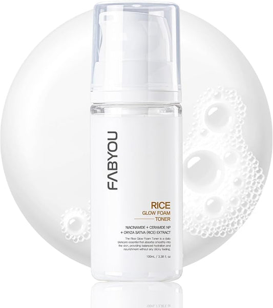 Rice Glow Bubble Toner 3.38 fl oz - Hydrating Milky Toner for Sensitive and Dry Skin, with Niacinamide and Rice Extract to Support Radiant Skin, Easy-to-Carry Size for Daily Korean Skincare Routine