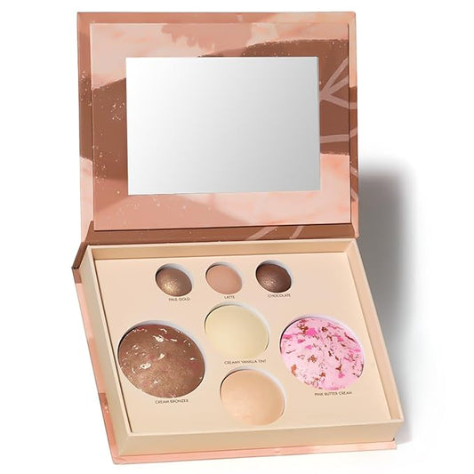 Velvety Smooth Baked Palette, Multi-purpose, Highly Pigmented Palette with Bronzing Powder, Eyeshadows and Blushes, Waterproof, Vegan & Cruelty-free.