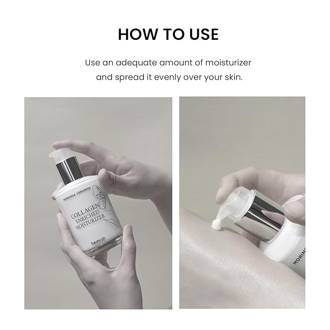 HEIMISH Moringa Ceramide Collagen Enriched Moisturizer - Hydrating, Nourishing, Plumping, Anti-aging Essence, Lightweight Emulsion with Ceramides, Collagen, For All Skin Types, 4.1fl.oz/120ml