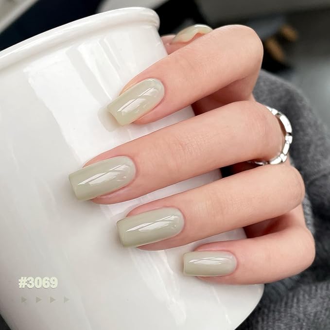 GAOY Milky Black Gel Nail Polish of 6 Creamy Nude, Gray, Green Colors Sweet Salt Style for Salon Gel Manicure and Nail Art DIY at Home
