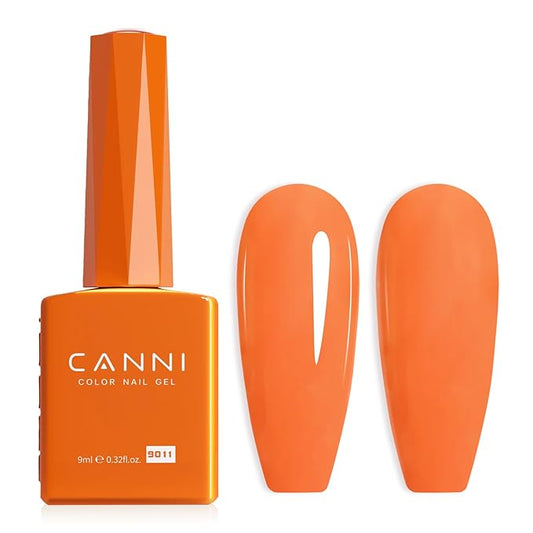 CANNI Orange Gel Nail Polish – 1pcs Bright & Light Orange UV/LED Soak Off Gel, High Gloss Color for DIY Manicure, French Nails & Salon Use
