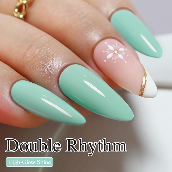 Double Rhythm 15ML Gel Nail Polish Pure Sheer Same Color Same Bottle Soak Off Gel Polish Art Manicure Salon DIY at Home for Women (Light Blue-A1390)