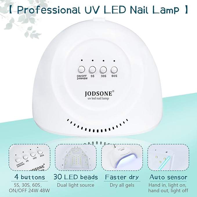 JODSONE 23 PCS Gel Nail Polish Kit with U V Light Popular Color with Durable Base Coat Matte Glossy Top Coat