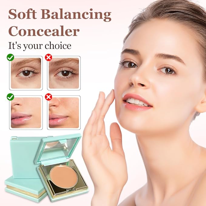 Colored CC Undereye Corrector, Eye Concealer Undereye Color Corrector for Dark Circles, Clay Neutralizing Makeup Under Eye Hydrating Concealer with Brush (Medium-Tan Peach, Small)