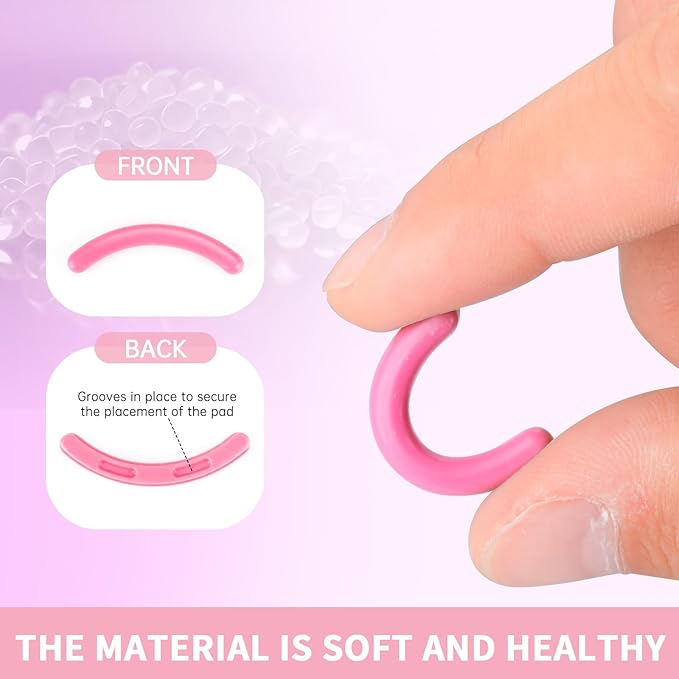 Soft Silicone Rubber Eyelash Curler Refills Compatible with Shiseido, Tweezerman, Revlon, Shu Uemura, Surratt, e.l.f Eyelash Curler for Travel Portable Carry,Cosmetic Accessory,6PCS (Pink)