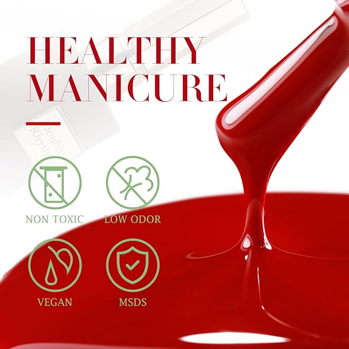 Double Rhythm 15ML Gel Nail Polish Pure Sheer Same Color Same Bottle Soak Off Gel Polish Art Manicure Salon DIY at Home for Women (Brick Red-A1091)