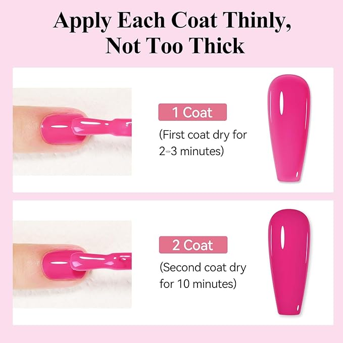 Nail Polish Hot Pink, Air Quick Dry, Nail Lacquer Fuschia Pink Long Lasting & Fast Drying, Color Nail Pigment Oil-based High Coverage for Nail Art Finger Nail Concealer Polish, 1PC 12ML