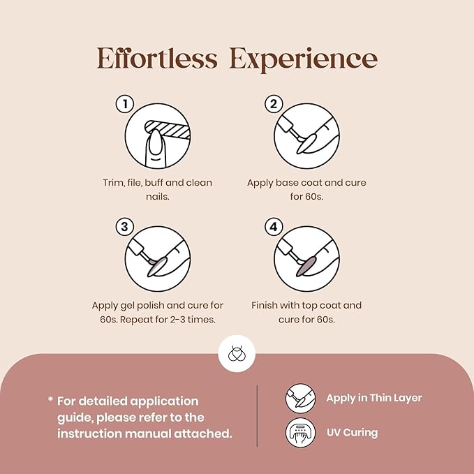 Beetles Fall Gel Nail Polish - 6 Colors Burgundy Brown Neutral Grey Plum Gel Polish Set Soak off UV Light for Easy DIY Nail Art Salon Home Design Gifts for Women