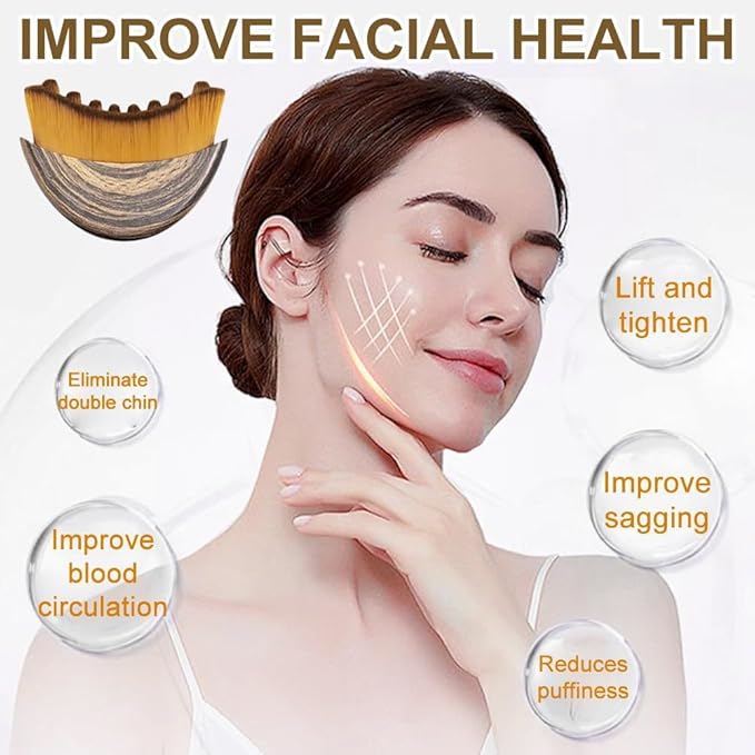 2PCS Lymphatic Contour Face Brush, Lymphatic Contour Face and Body Brushes, Lymphatic Drainage Face Massager, Jawline and Chin Sculpting, Ergonomically Designed to Fit The Skin Precisely