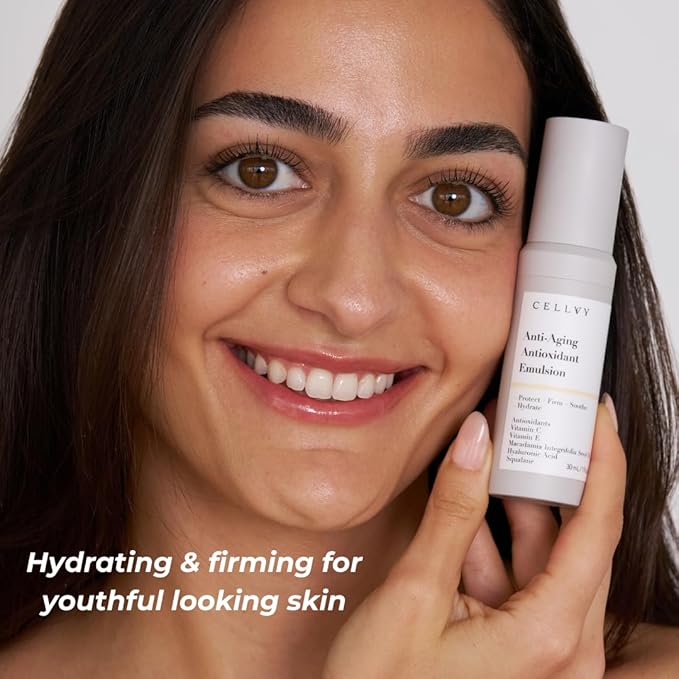 Anti-Aging Antioxidant Emulsion with Hyaluronic Acid, Vitamin C & E, Korean Taiwanese Skincare, Firming & Hydrating Face Lotion, Smooths Fine Lines & Wrinkles and Boosts Collagen Production