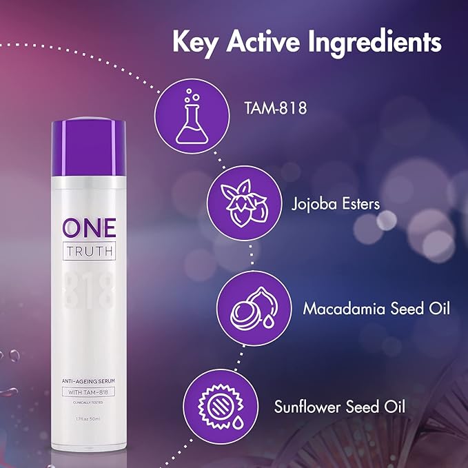 One Truth Anti-Aging Serum Skincare for Face and Neck - Enhance Skin Radiance, Diminish Redness, Even Skin Tone, Telomerase Activation Supports Youthful Looking Skin - Light, Cooling Gel